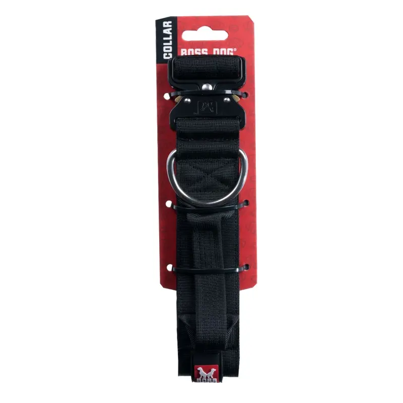Boss Dog Tactical Adjustable Dog Collar Black XL 20-28in