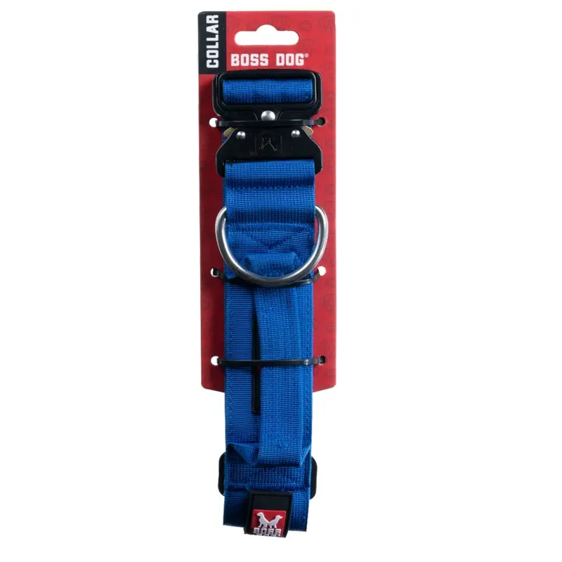 Boss Dog Tactical Adjustable Dog Collar Blue XL 20-28in