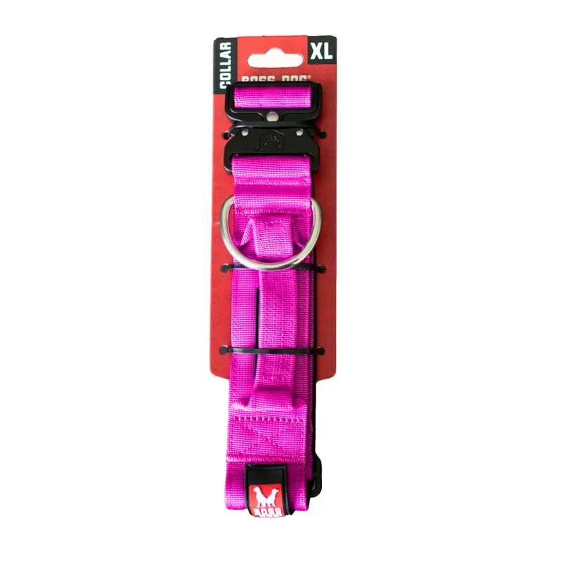 Boss Dog Tactical Adjustable Dog Collar Hot Pink XL