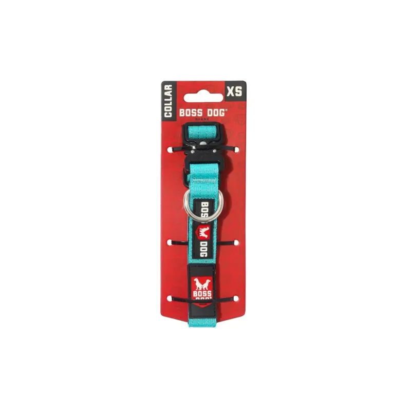 Boss Dog Tactical Adjustable Dog Collar Teal XS 11-14in