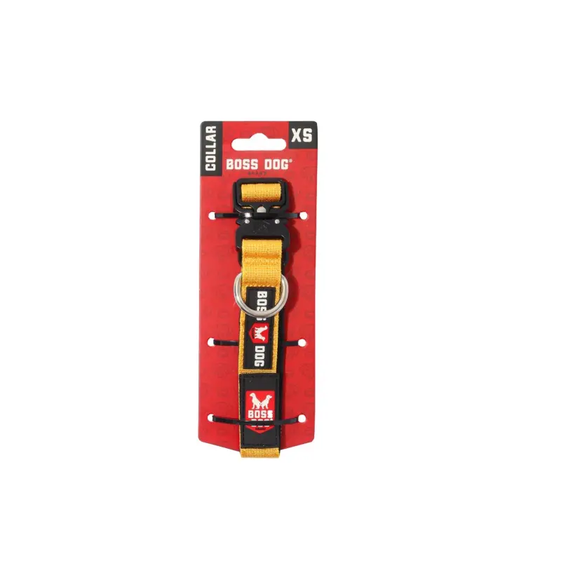 Boss Dog Tactical Adjustable Dog Collar Yellow XS 11-14in