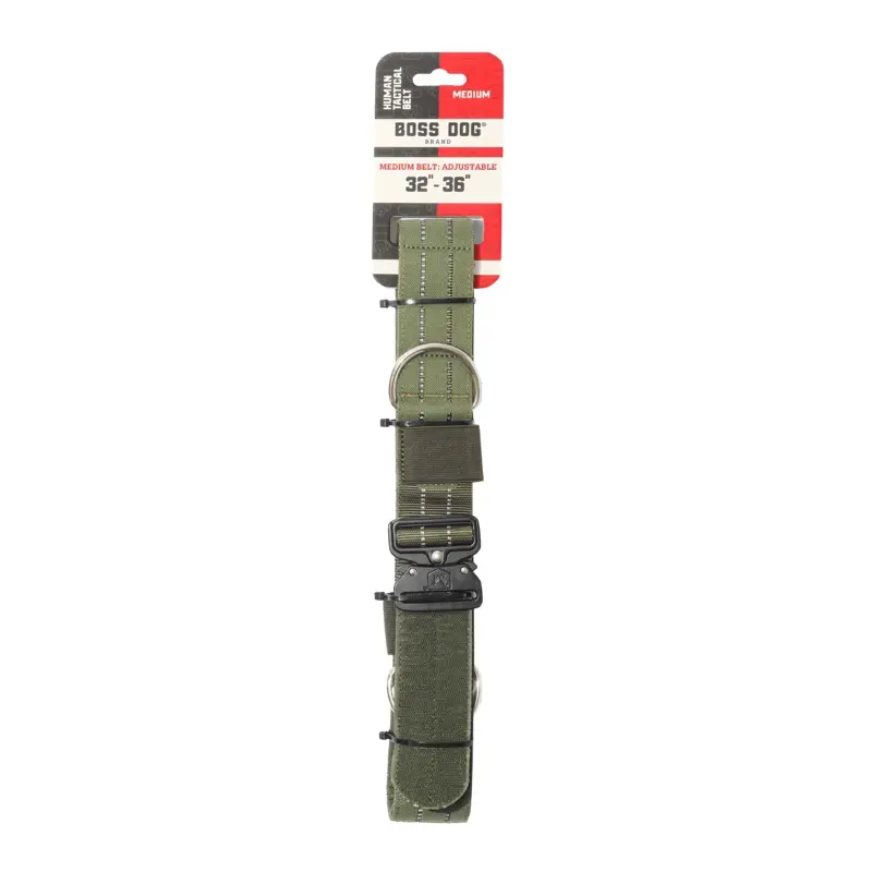 Boss Dog Human Boss Tactical Utility "Dog Walker" Belt Green MD (32-36in waist)