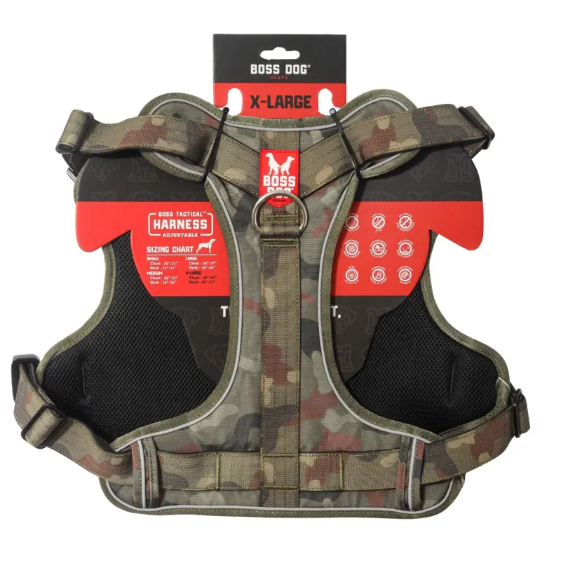 Boss Dog Tactical Dog Harness Green Camo XL