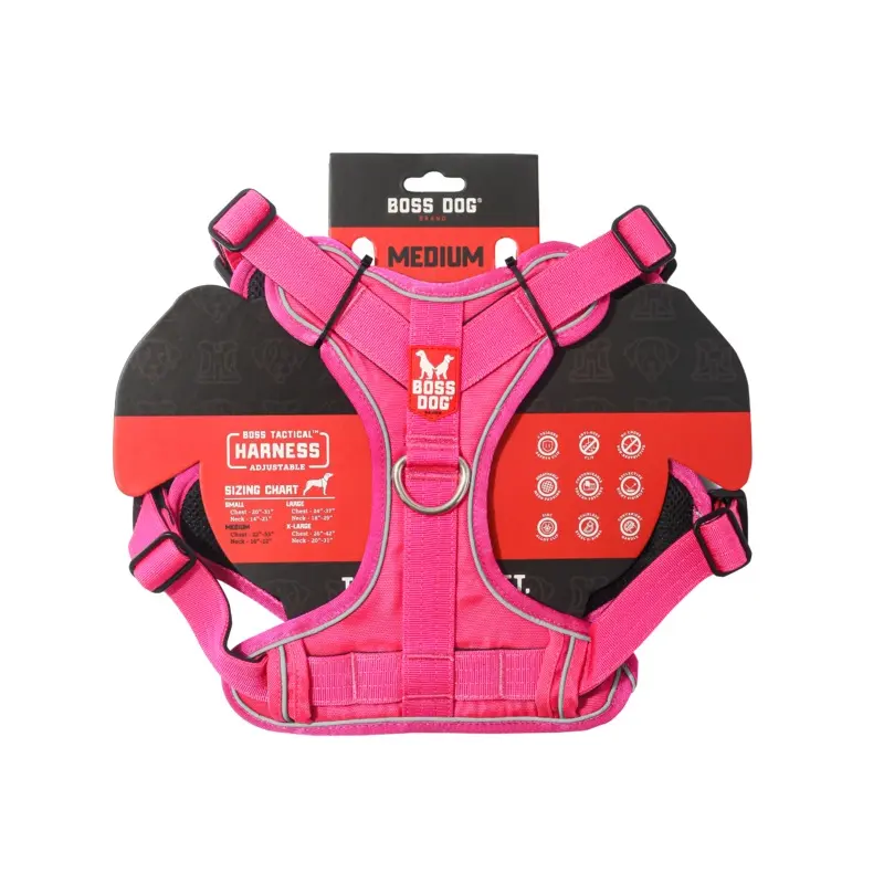 Boss Dog Tactical Dog Harness Hot Pink MD