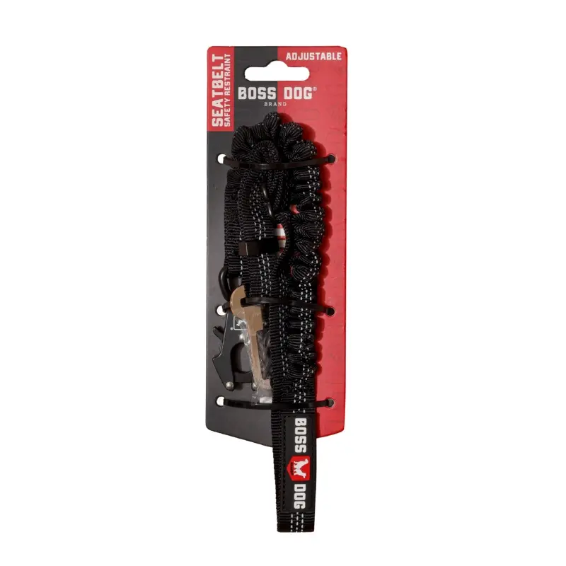 Boss Dog Tactical Seatbelt w/Bungee Black 25-32in