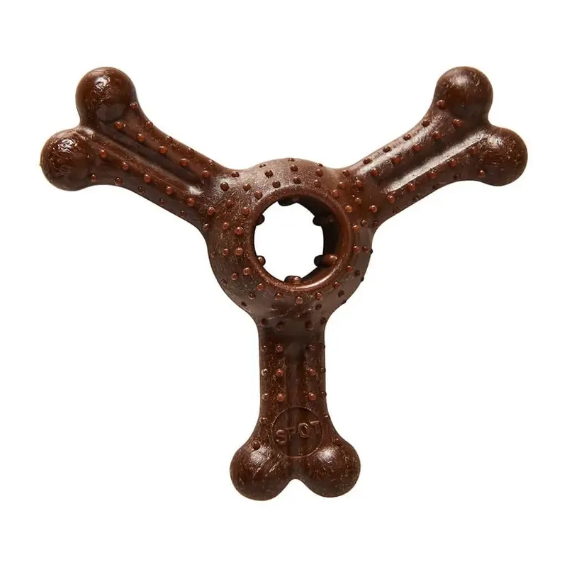 Bam-Bone Plus Triple Chew Dog Toy Bison 4in