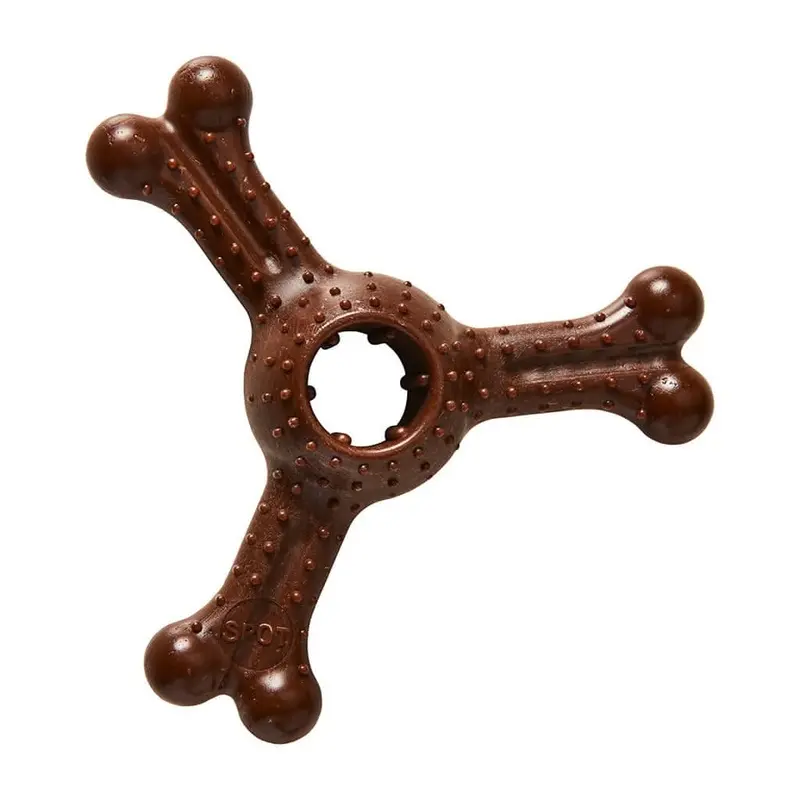 Bam-Bone Plus Triple Chew Dog Toy Bison 7in