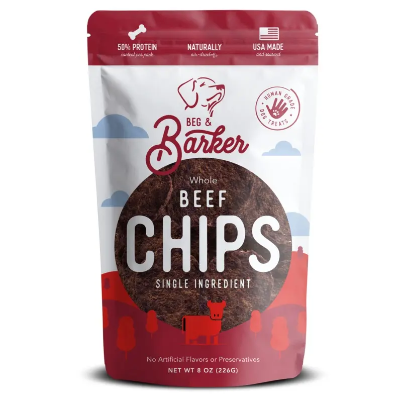 Beg & Barker Beef Heart Chips Dog Treats 8oz