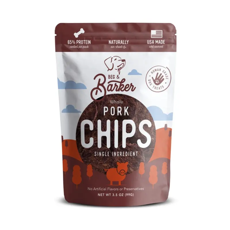 Beg & Barker Pork Heart Chips Dog Treats 3.5oz