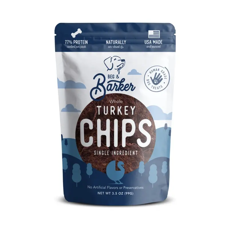 Beg & Barker Whole Turkey Chips Dog Treats 3.5oz