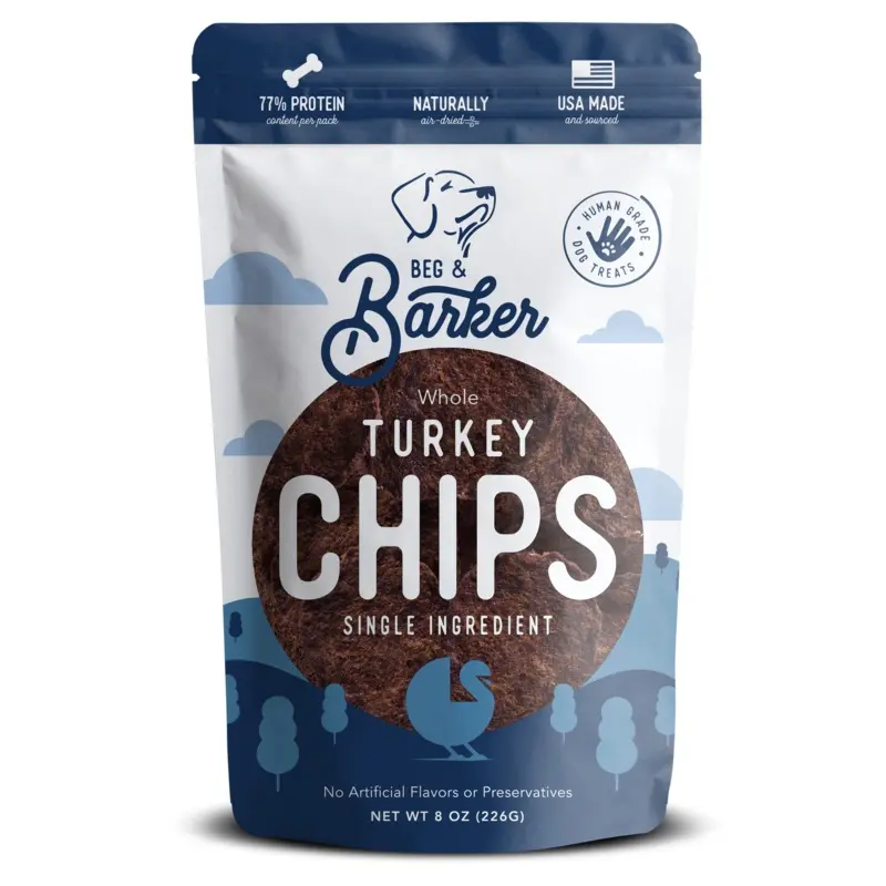 Beg & Barker Whole Turkey Chips Dog Treats 8oz