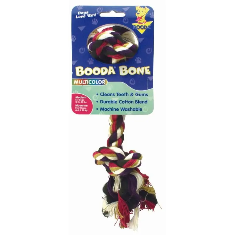 Booda 2-Knot Rope Bone Dog Toy Multi-Color MD