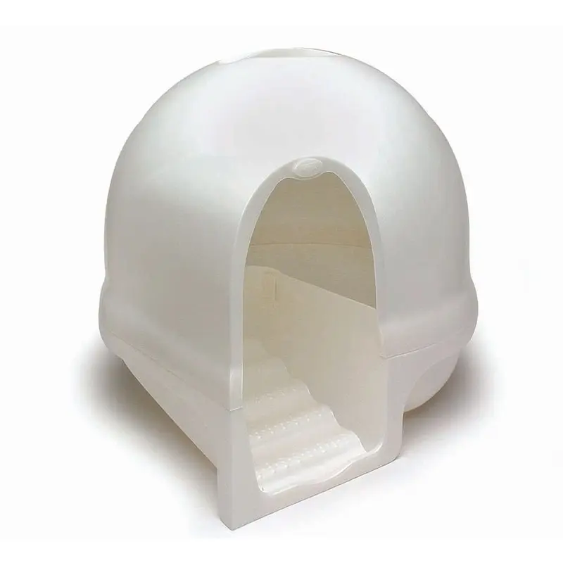 Booda Dome Cleanstep Cat Litter Box Pearl White LG