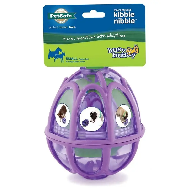 Busy Buddy Dog Toy Kibble Nibble Feeder Ball Purple SM