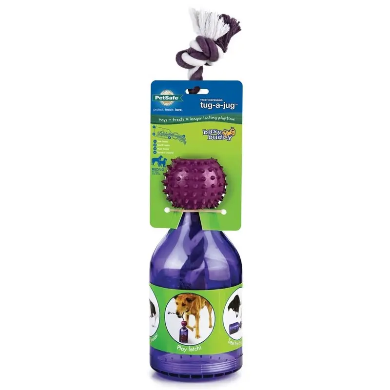 Busy Buddy Tug-a-Jug Dog Toy Purple MD/LG