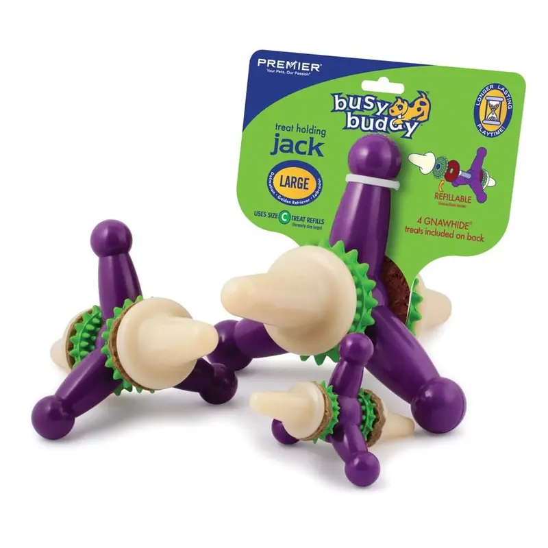 Busy Buddy Jack Dog Toy Purple/White MD