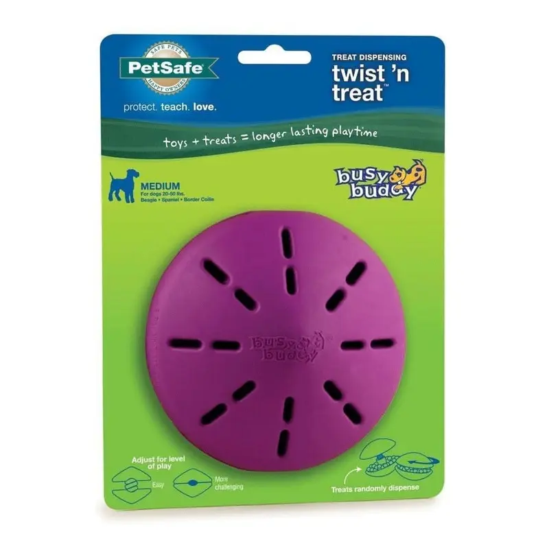 Busy Buddy Twist n Treat Toy Purple MD
