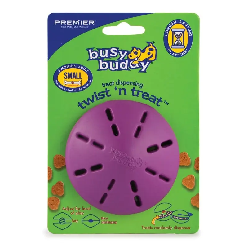 Busy Buddy Twist n Treat Toy Purple SM