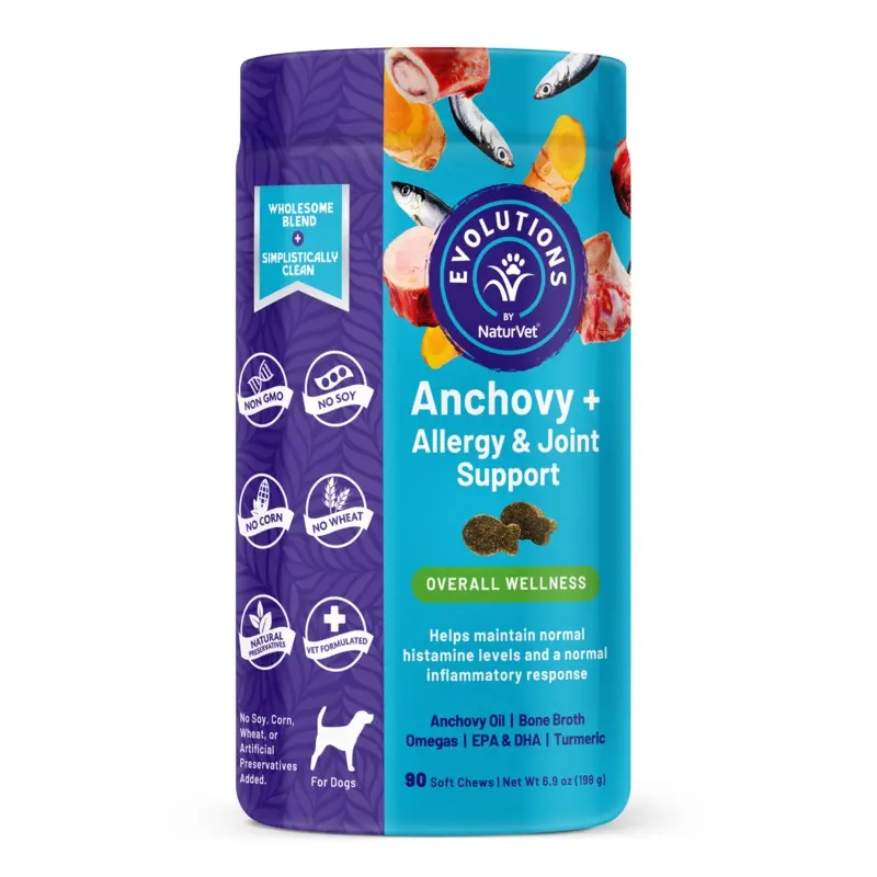 Evolutions by NaturVet Anchovy+ Allergy & Joint Support Soft Chews 90ct