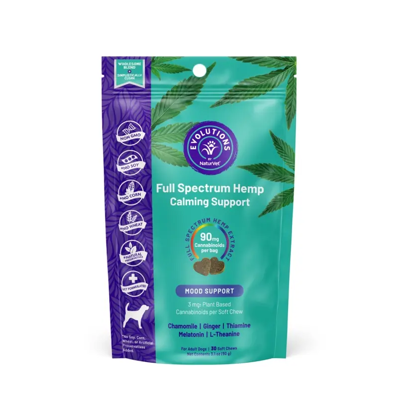 Evolutions by NaturVet Full Spectrum Hemp Calming Aid Soft Chews 30ct