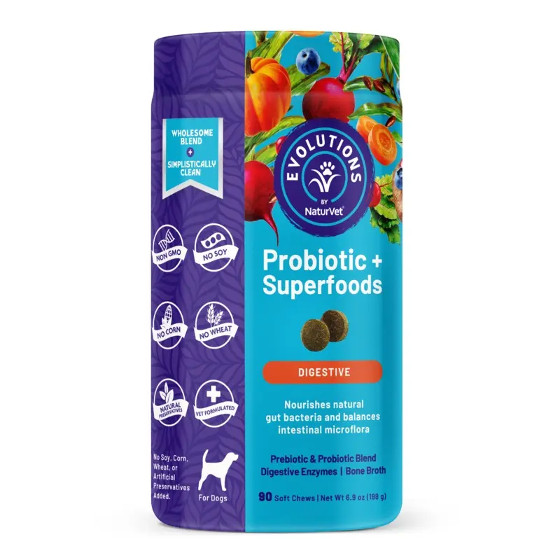 Evolutions by NaturVet Probiotic & Superfoods Digestive Support Soft Chews 90ct