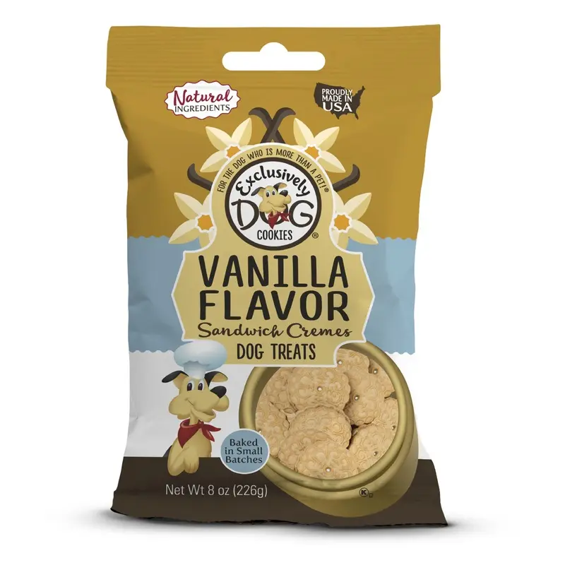 Exclusively Pet Vanilla Flavor Sandwich Cremes Dog Treats 8 oz