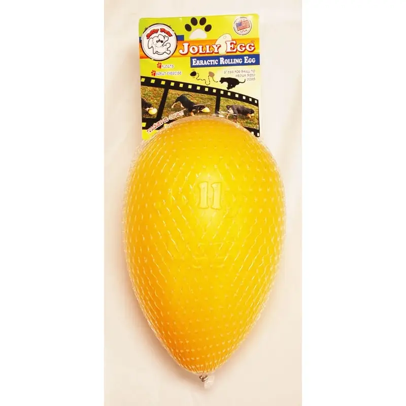Jolly Pet Egg Hard Plastic Dog Toy Yellow LG 12in