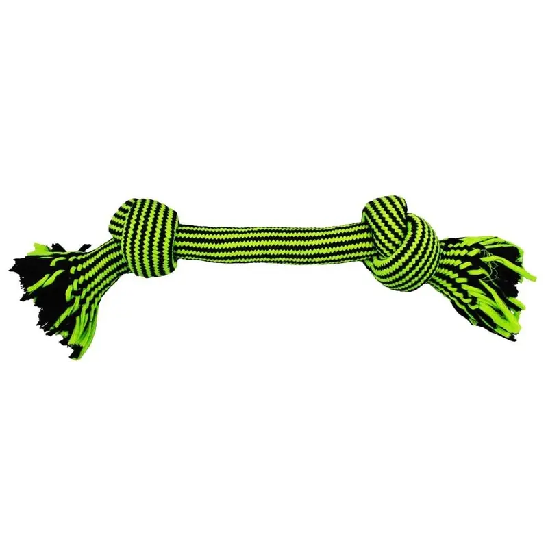 Jolly Pet Knot-n-Chew Dog Toy 2 Knots Green/Black LG/XL