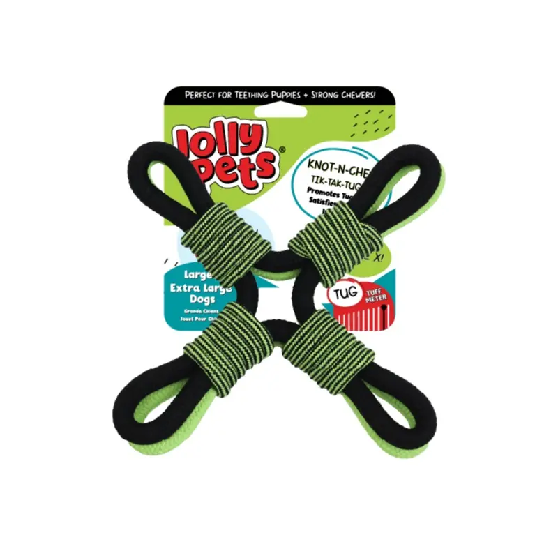 Jolly Pet Knot-N-Chew Tik-Tak-Tugzz Dog Toy X LG/XL