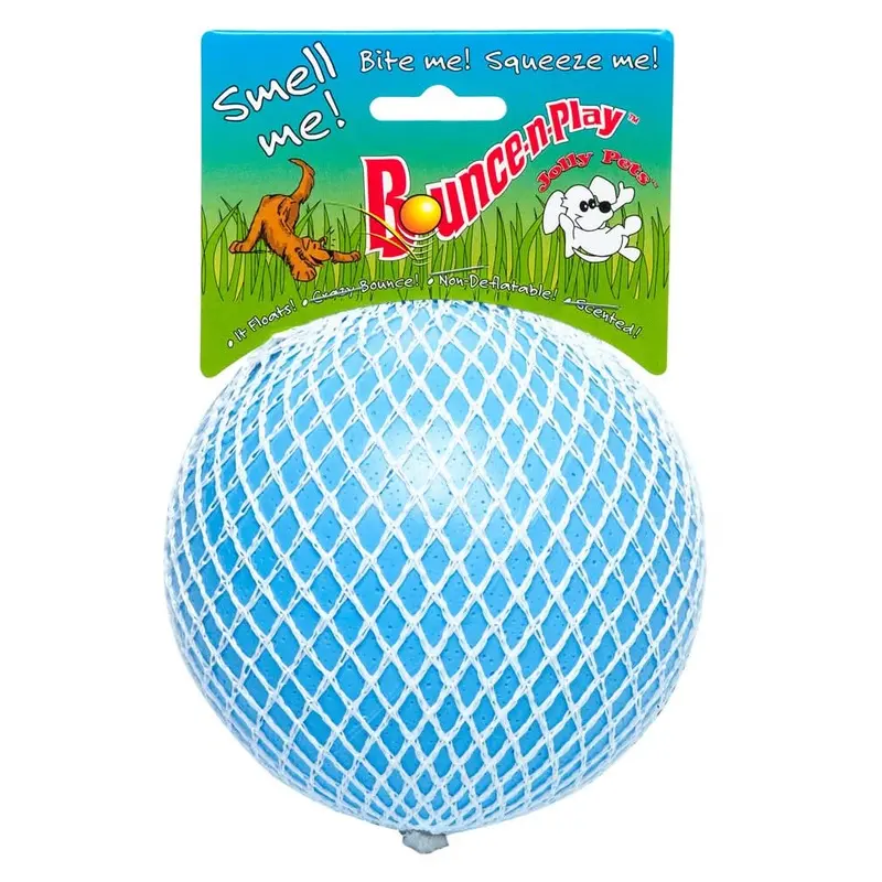 Jolly Pet Bounce-n-Play Ball Scented Dog Toy Blueberry 4.5in SM