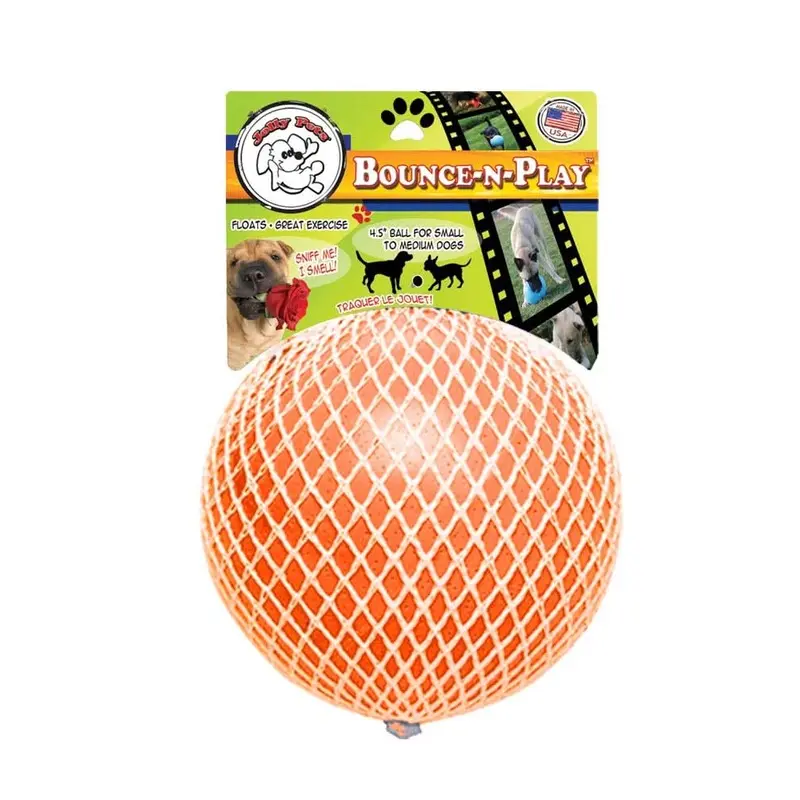 Jolly Pet Bounce-n-Play Ball Scented Dog Toy Orange 6in MD