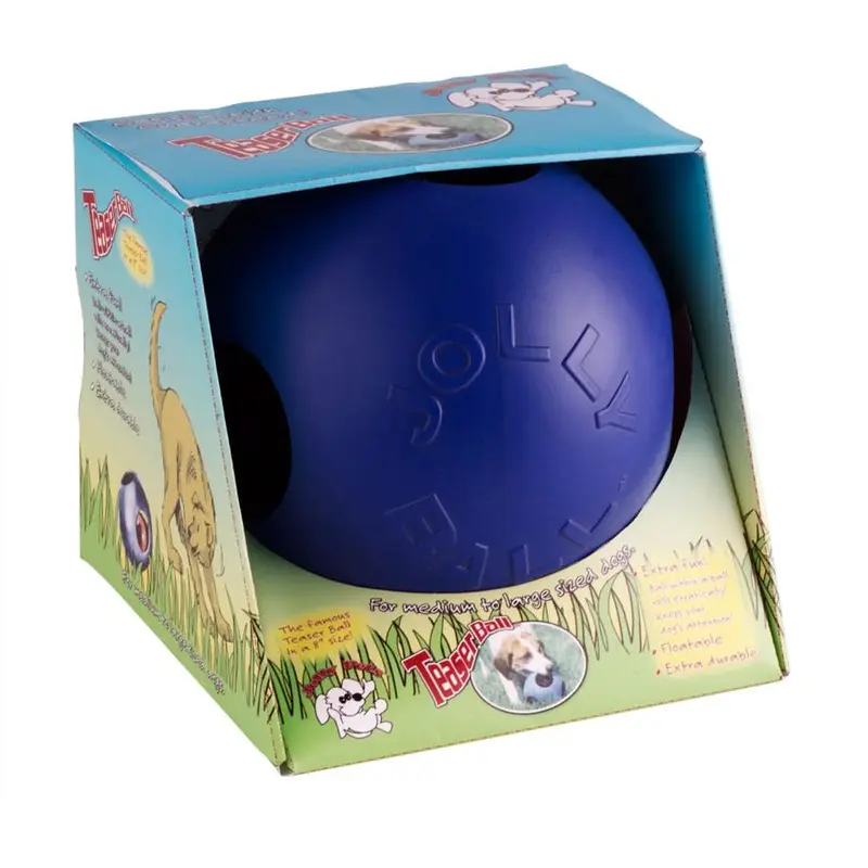Jolly Pet Teaser Ball Dog Toy Blue LG 8in