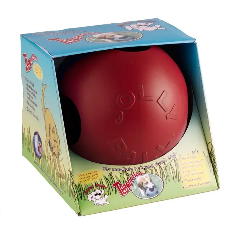 Jolly Pet Teaser Ball Dog Toy Red LG 8in