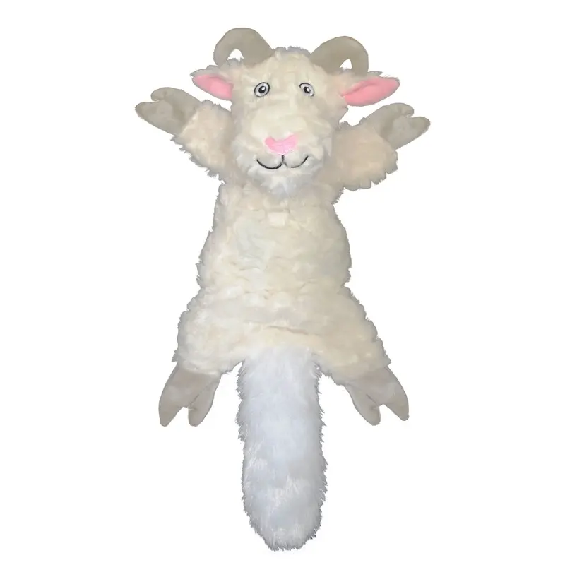 Jolly Pet Fat Tail Stuffed Billy Goat Dog Toy Multi-Color SM