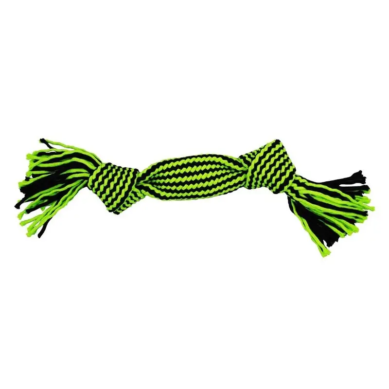 Jolly Pet Knot-n-Chew Dog Toy Knot Squeaker 2 Knots Green/Black SM/MD