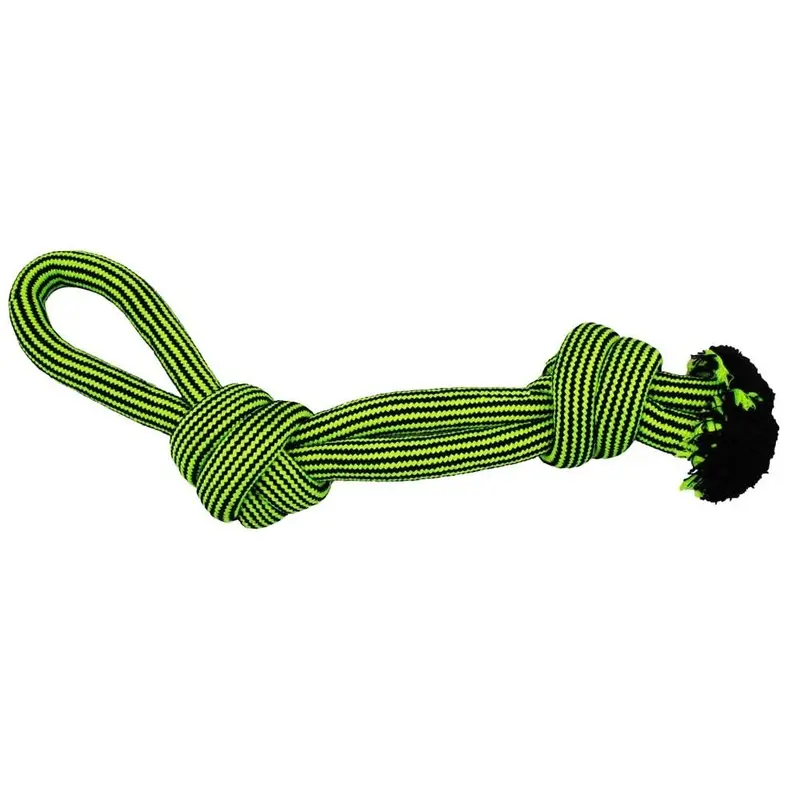 Jolly Pet Knot-n-Chew Loop Knot Dog Toy Green/Black LG/XL