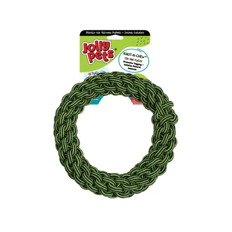 Jolly Pet Knot-N-Chew Tik-Tak-Tugzz Dog Toy O SM/MD