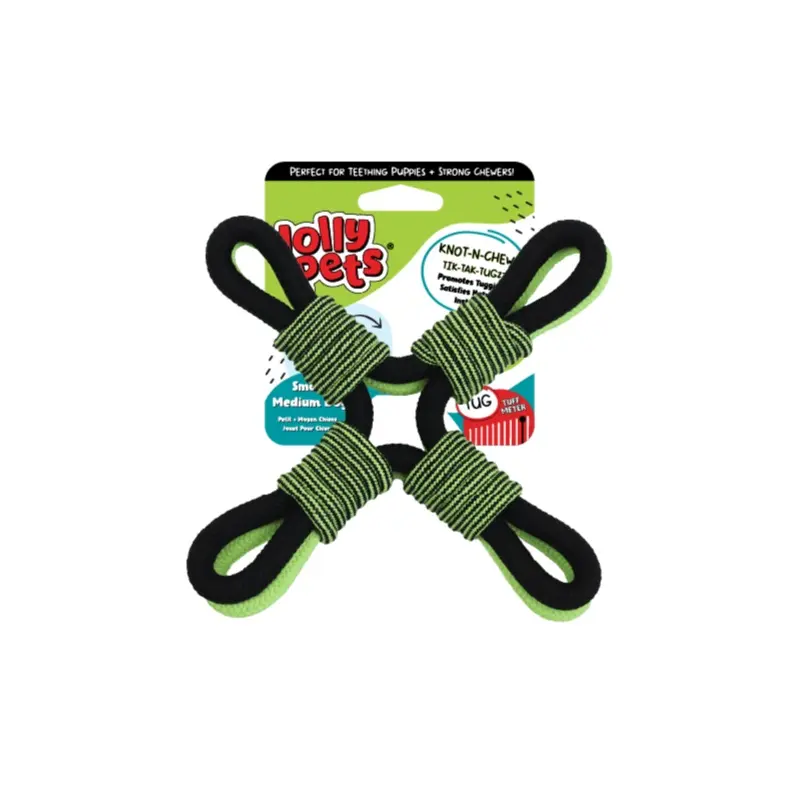 Jolly Pet Knot-N-Chew Tik-Tak-Tugzz Dog Toy X SM/MD