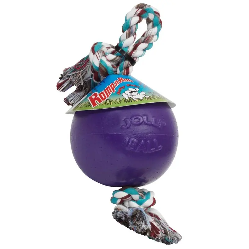 Jolly Pet Romp-n-Roll Dog Toy Durable Purple MD 6in