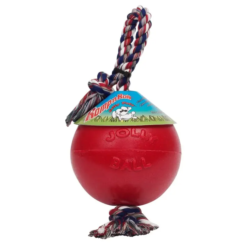 Jolly Pet Romp-n-Roll Dog Toy Durable Red MD 6in