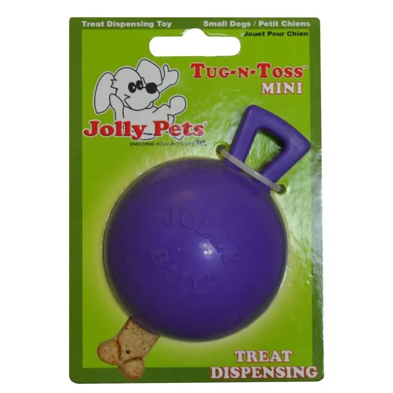 Jolly Pet Tug-n-Toss Mini Dog Toy Purple 4in LG