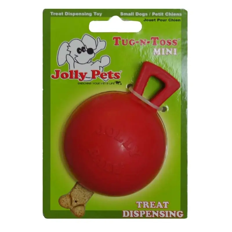 Jolly Pet Tug-n-Toss Mini Dog Toy Red 3in SM