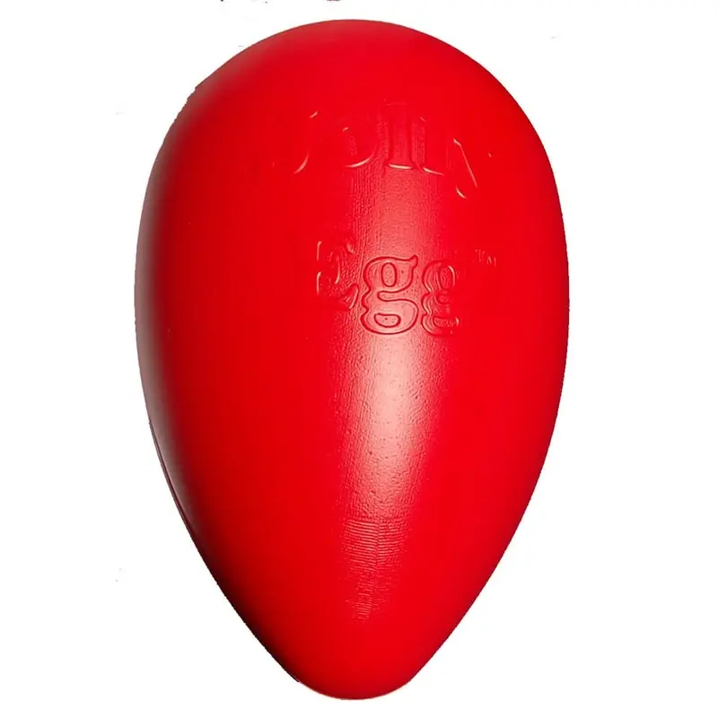 Jolly Pet Egg Hard Plastic Dog Toy Red SM 8in