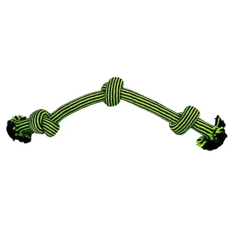 Jolly Pet Knot-n-Chew Dog Toy 3 Knots Green/Black LG/XL