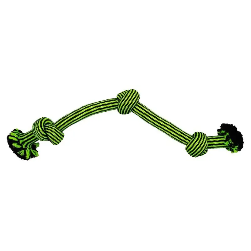 Jolly Pet Knot-n-Chew Dog Toy 3 Knots Green/Black SM/MD