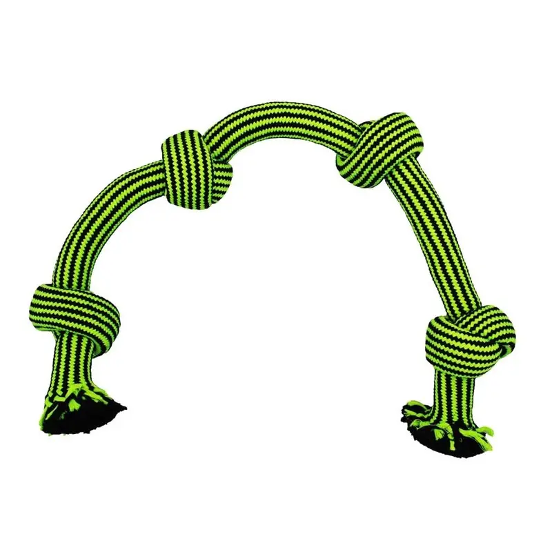 Jolly Pet Knot-n-Chew Dog Toy 4 Knots Green/Black LG/XL