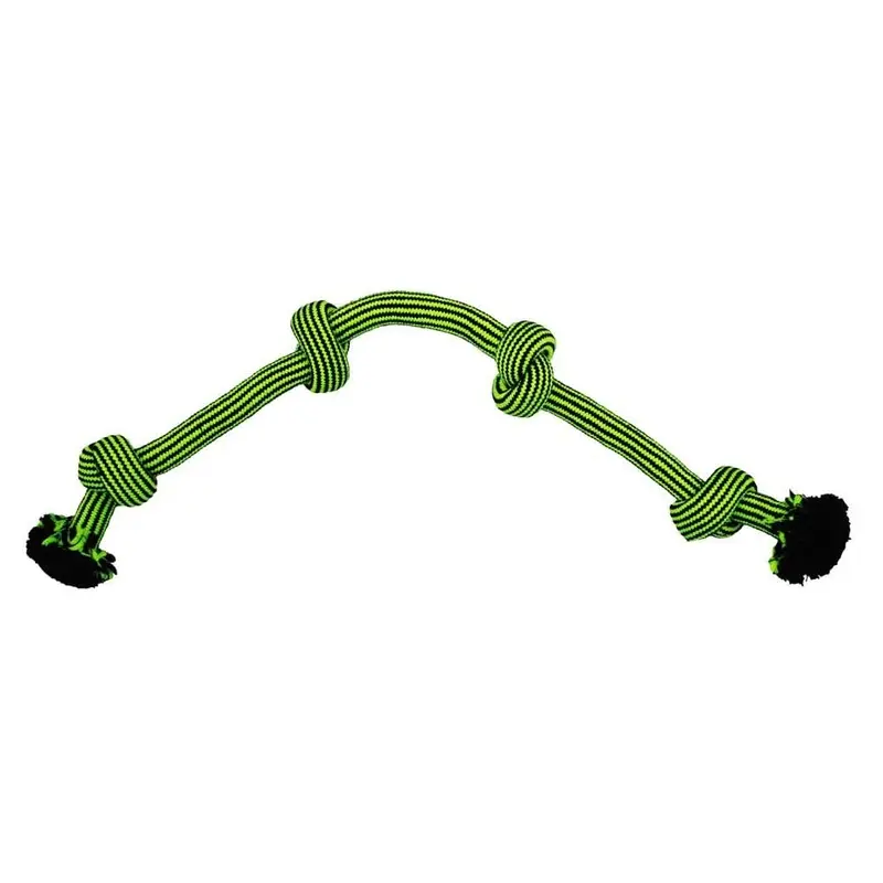 Jolly Pet Knot-n-Chew Dog Toy 4 Knots Green/Black SM/MD