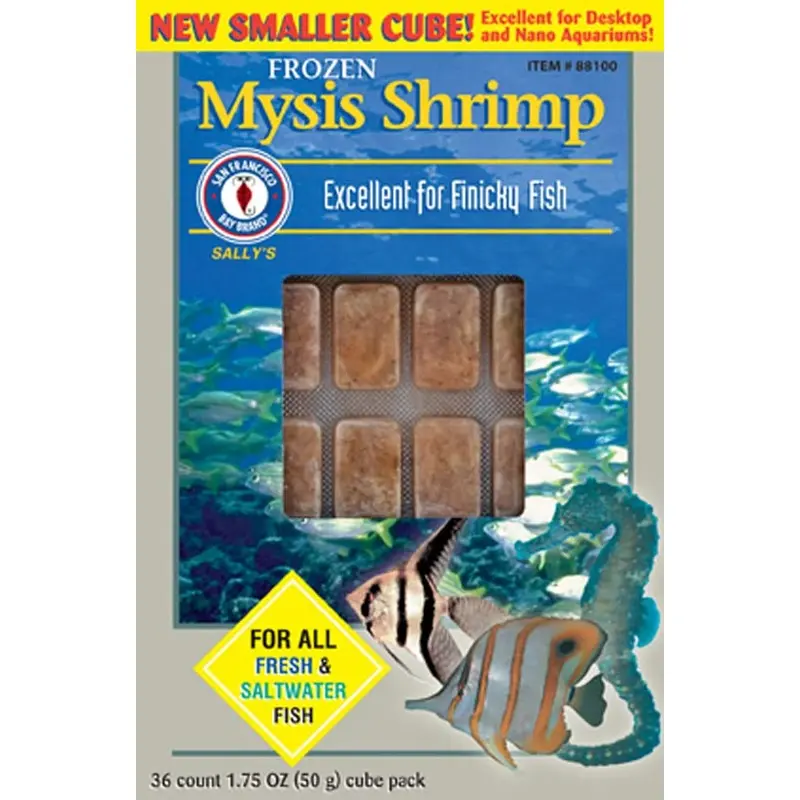 San Francisco Bay Brand Mysis Shrimp Frozen Fish Food 1.75 oz 36 Count