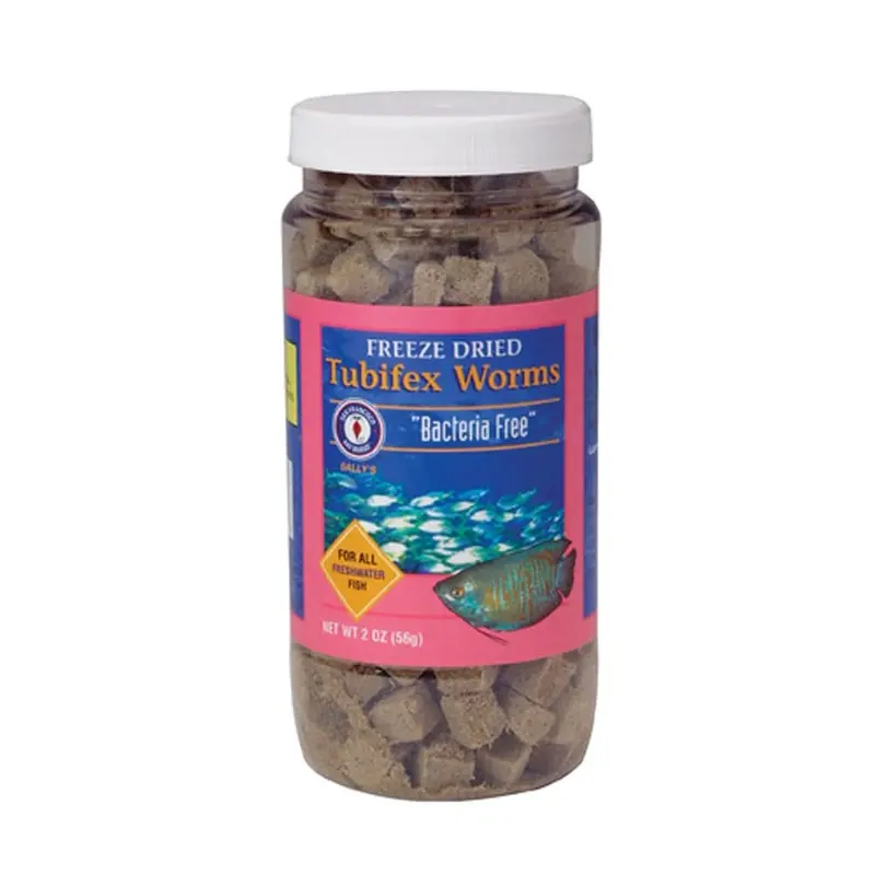San Francisco Bay Brand Bacteria Free Tubifex Worms Freeze Dried Fish Food 56 g 2 oz