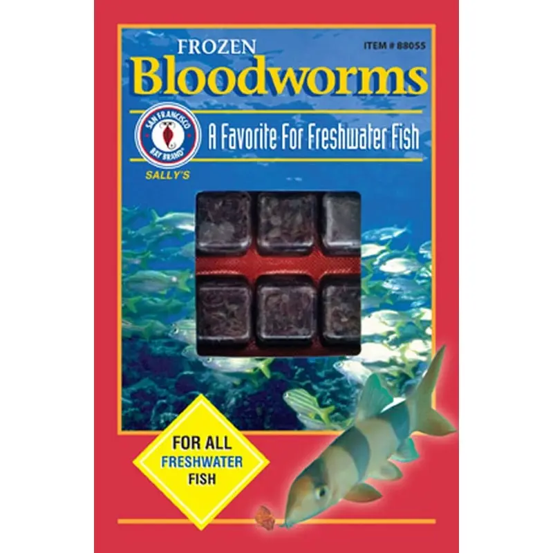 San Francisco Bay Brand Bloodworms Frozen Fish Food 3.5 oz 30 Count